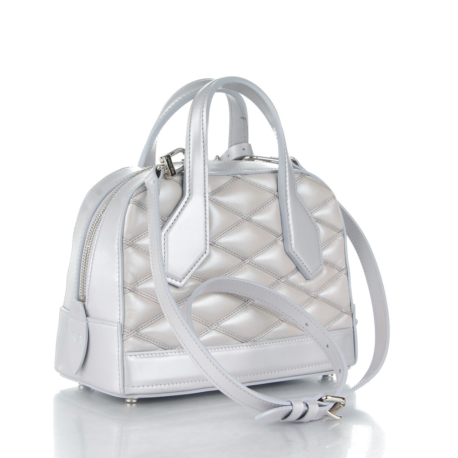 Louis Vuitton Lambskin Malletage Mini Dora Silver 3 of 9