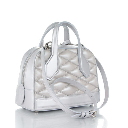 Louis Vuitton Lambskin Malletage Mini Dora Silver 3 of 9