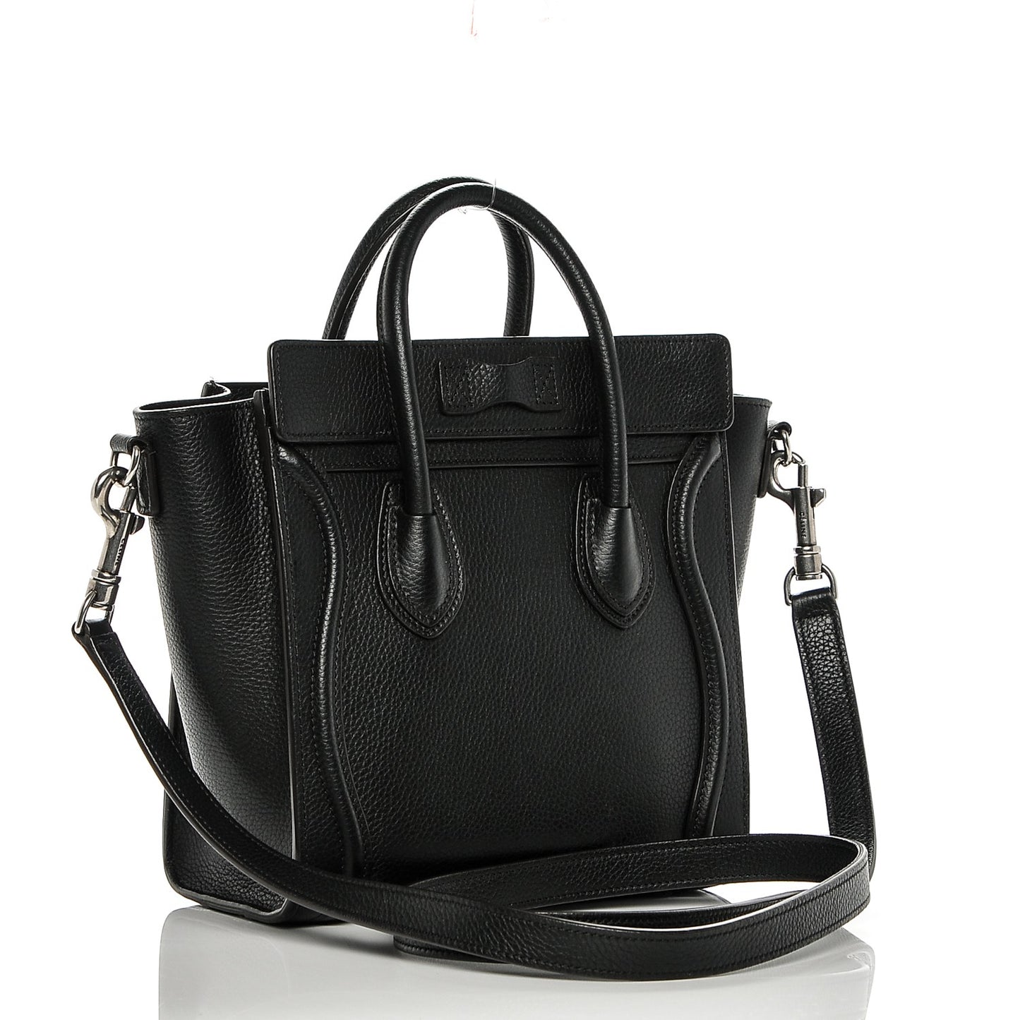 Drummed Calfskin Nano Luggage Black