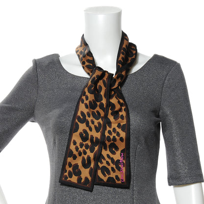 Louis Vuitton Silk Leopard Bandeau Scarf Marron 2 of 6