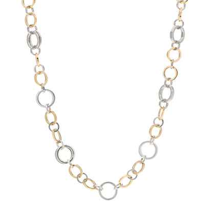 Tiffany Sterling Silver 18K Yellow Gold Interlocking Circles Link Necklace 1 of 5