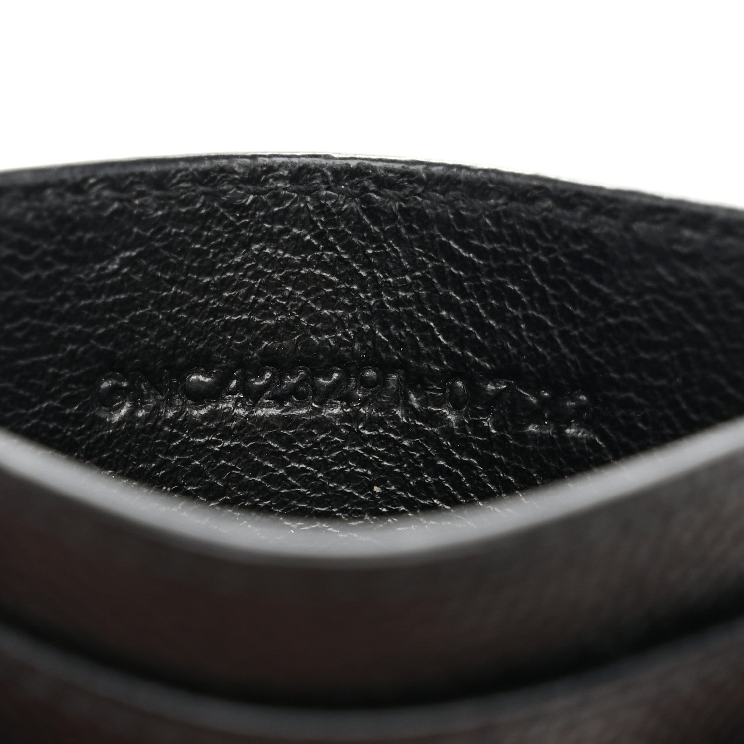 Saint Laurent Grain De Poudre Matelasse Chevron Monogram Credit Card Case Black 7 of 8