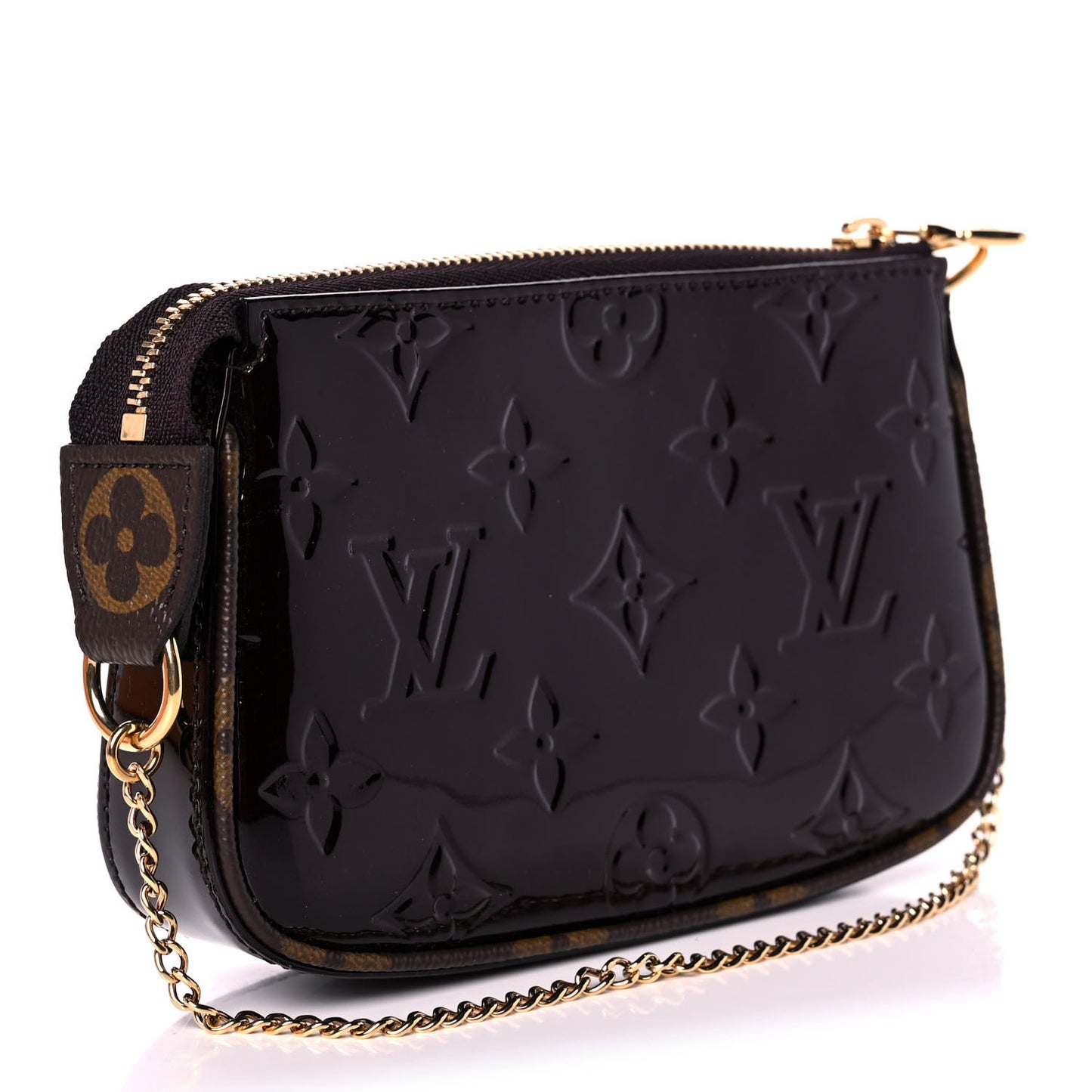 Vernis Monogram Mini Pochette Accessories Amarante