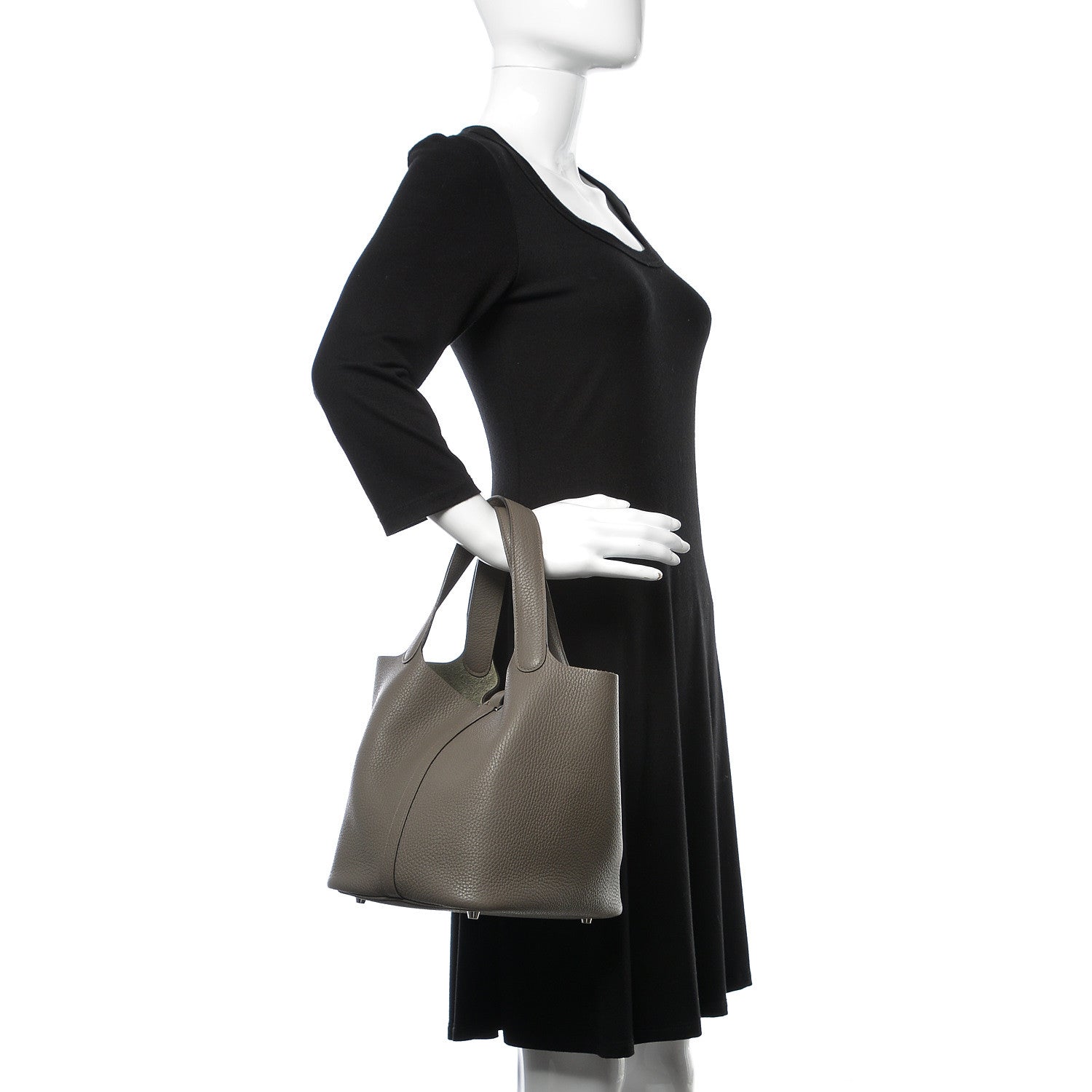 Hermes Taurillon Clemence Picotin Lock 22 MM Etain 2 of 8