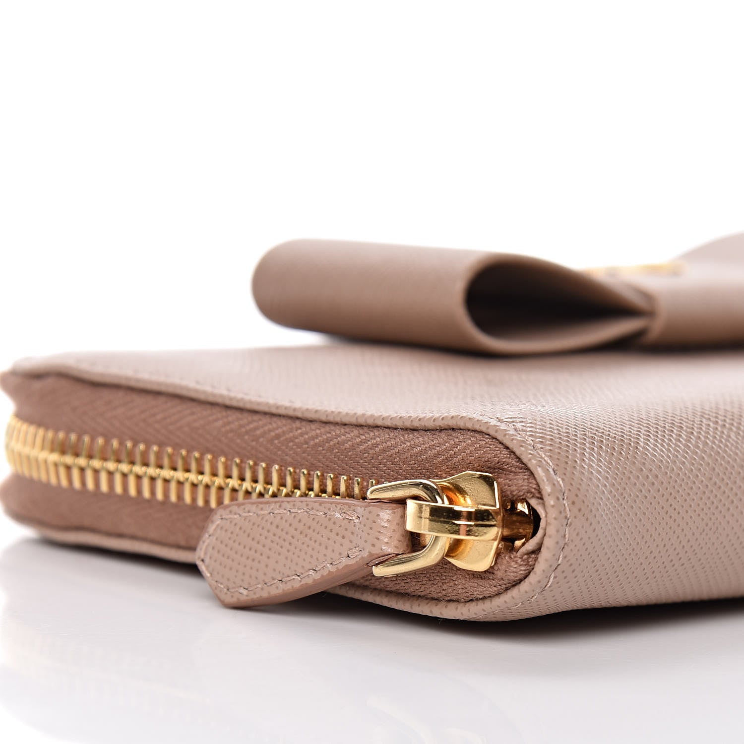 Prada Saffiano Fiocco Bow Zip Around Wallet Cammeo 8 of 10