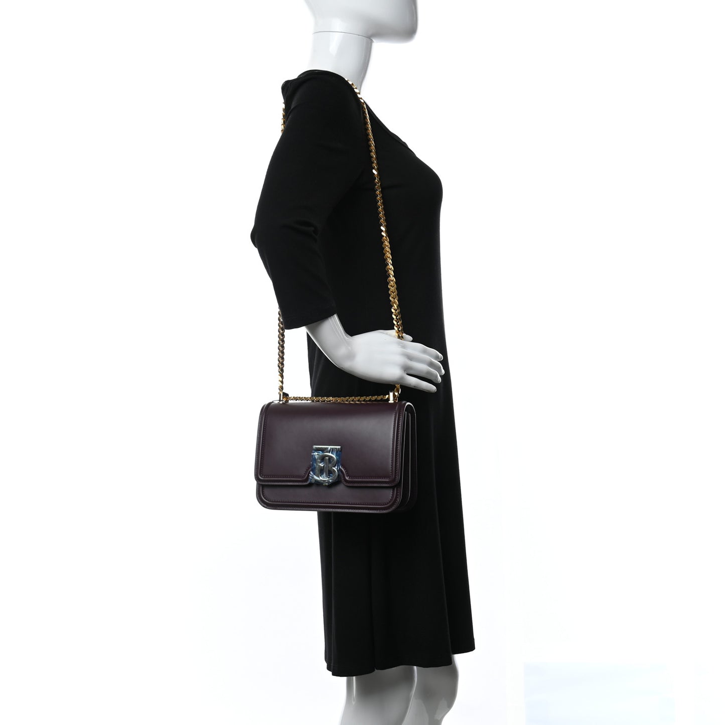 Calfskin Small TB Bag Deep Maroon