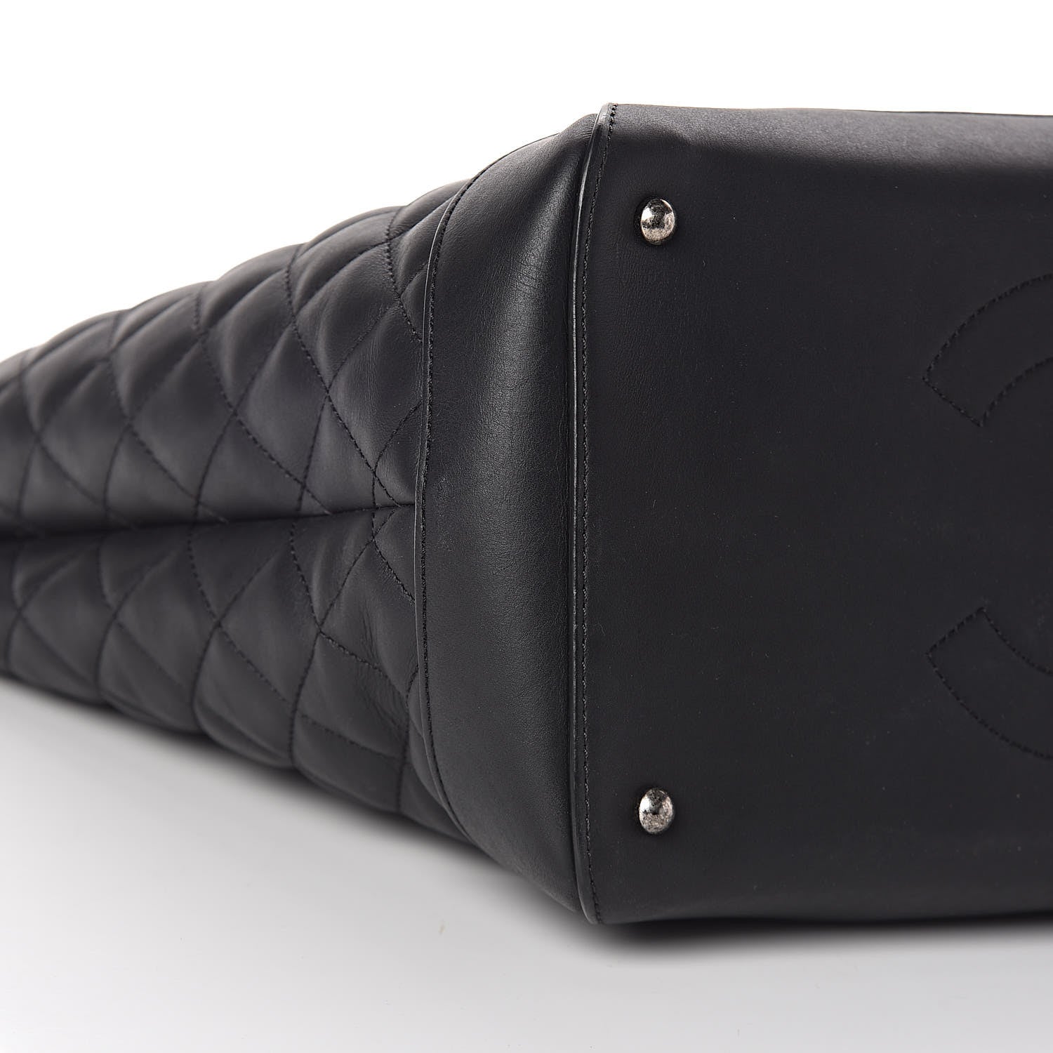 Chanel Calfskin Quilted Large Easy Shopping Tote Black 9 of 10