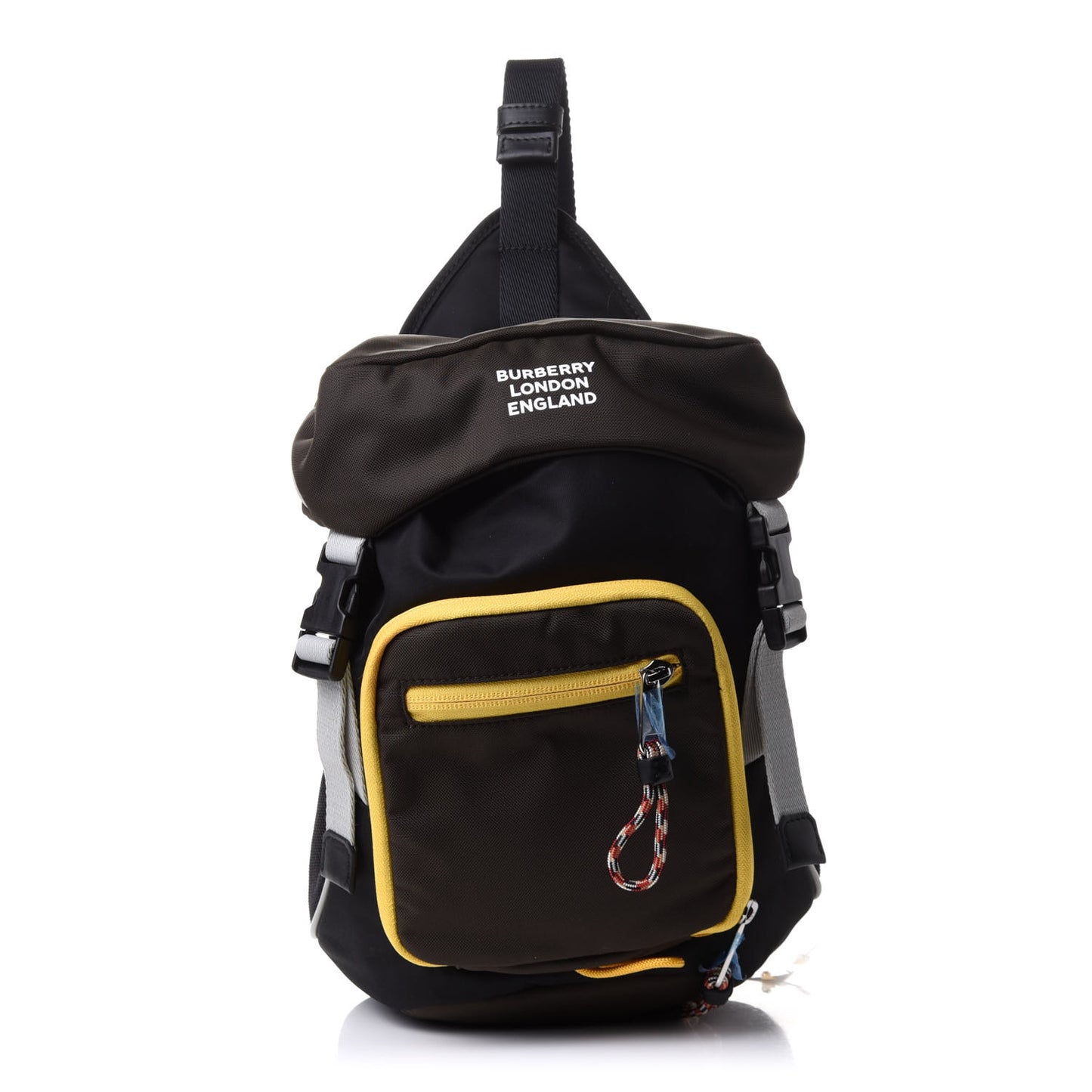 Nylon Medium Leo Sling Bag Black Yellow Grey