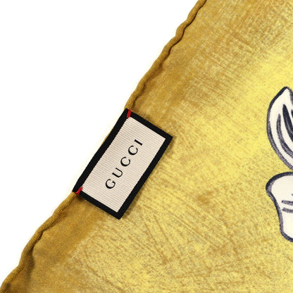 Gucci Silk Floral Horse Print Square Scarf Yellow Multicolor 3 of 3