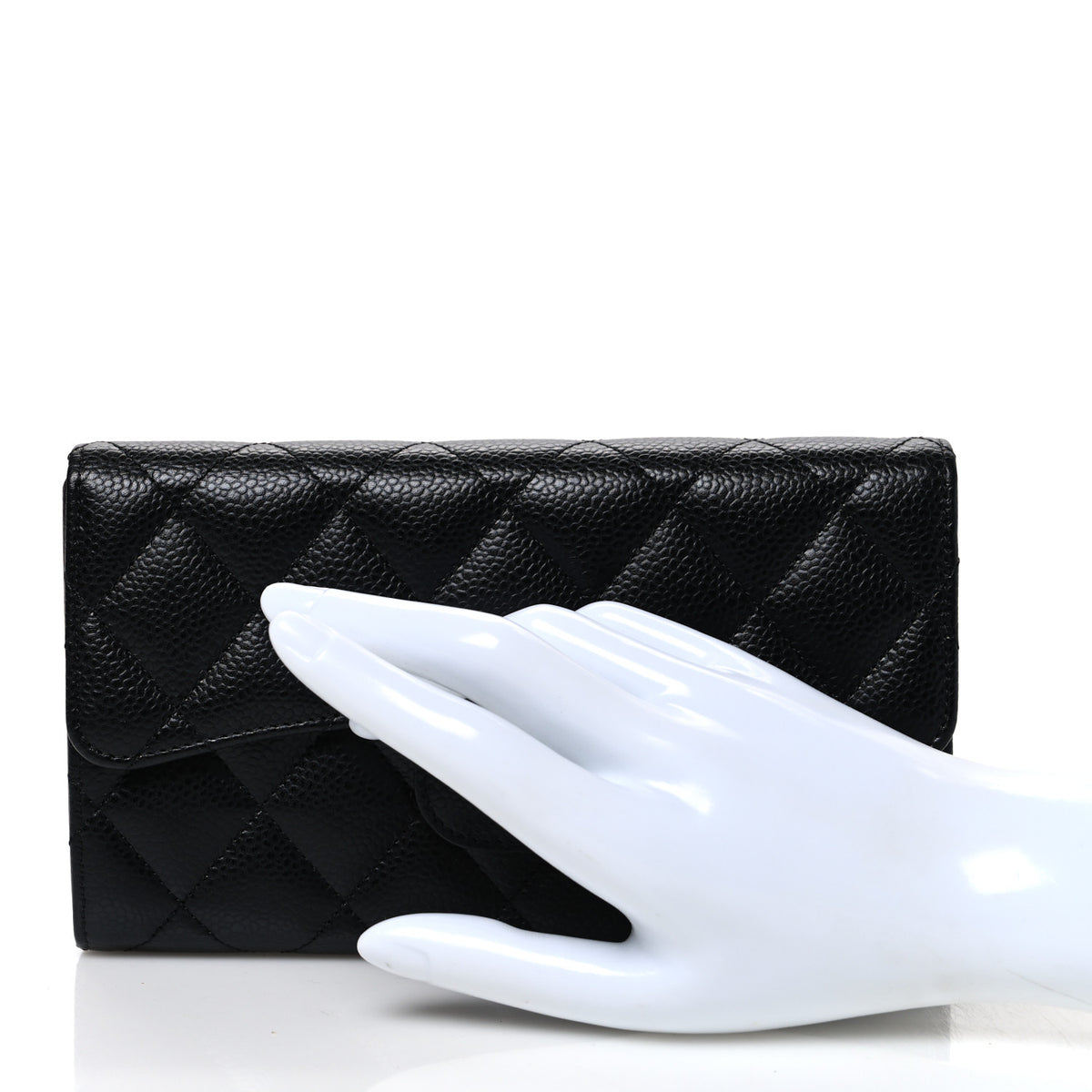 Chanel Caviar Quilted Long Flap Wallet Black 2 of 8
