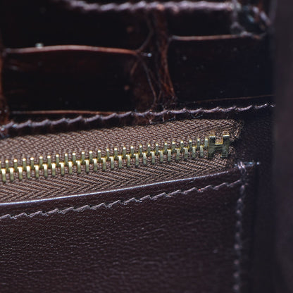 Hermes Shiny Porosus Crocodile Kelly Sellier 35 Havane 32 of 37