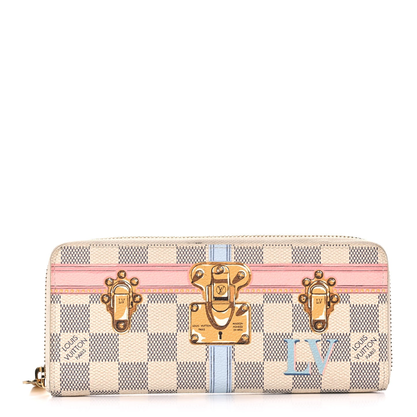 Damier Azur Summer Trunks Clemence Wallet