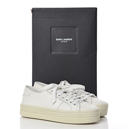 Saint Laurent Calfskin Court Sneakers 36 White 8 of 8