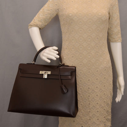 Hermes Box Kelly 35 Sellier Chocolate 2 of 9