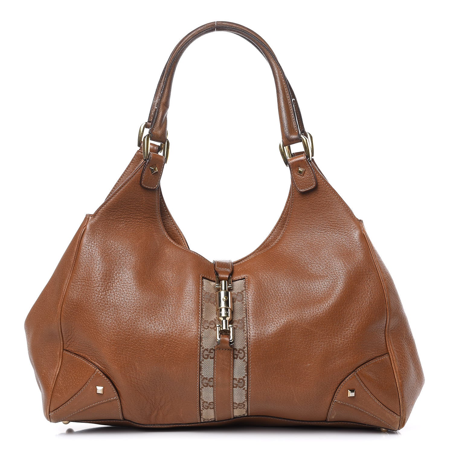 Gucci Calfskin Monogram Medium Bardot Brown 1 of 22