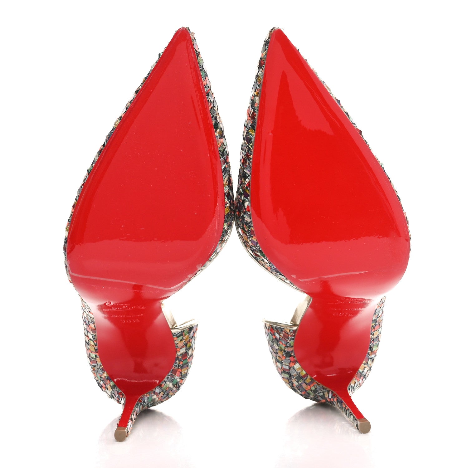 Christian Louboutin Tresse Vitraux Specchio Iriza 100 Pumps 38.5 Multicolor Silver 6 of 9