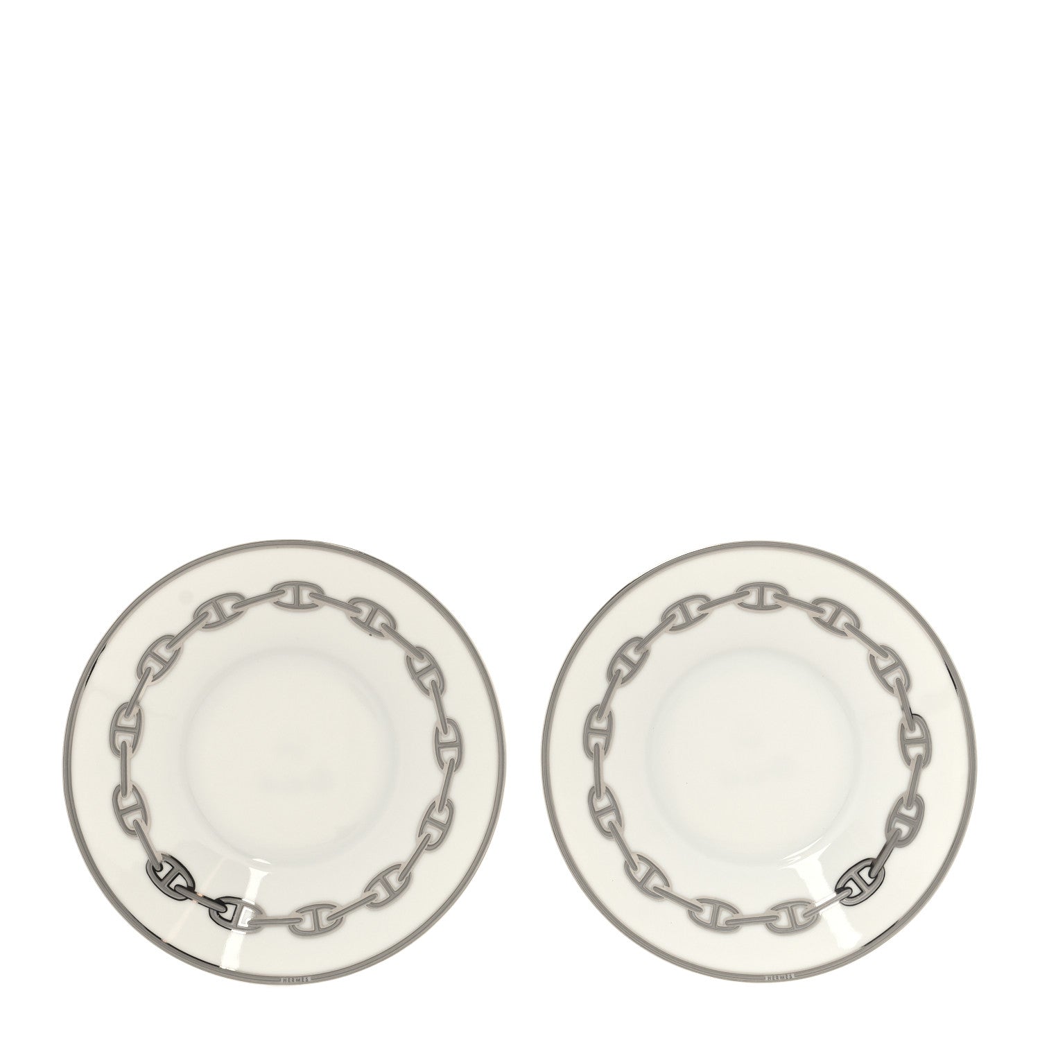 Hermes Porcelain Platinum Chaine d'Ancre Tea Cup and Saucer Set of 2 8 of 11