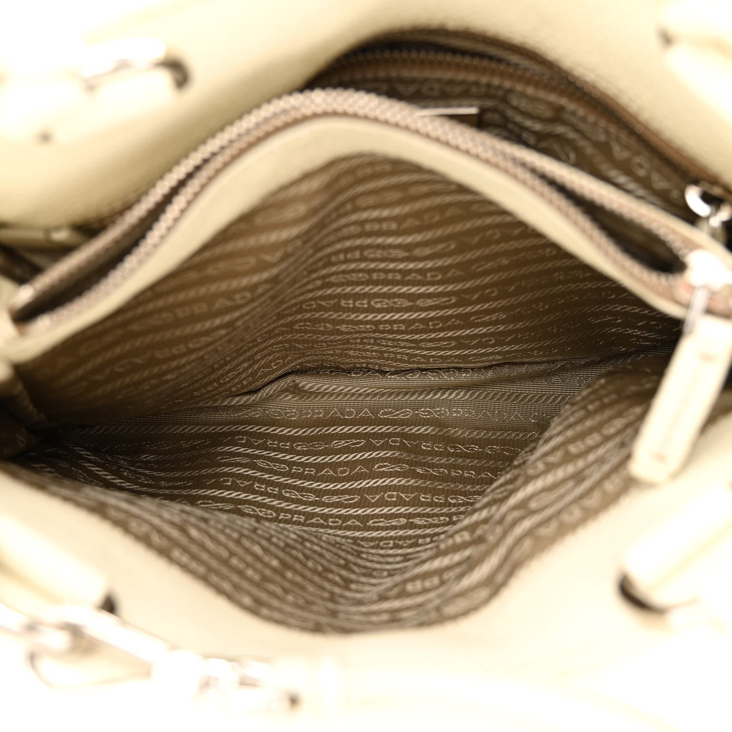 Prada Vitello Daino Shoulder Bag White 6 of 20