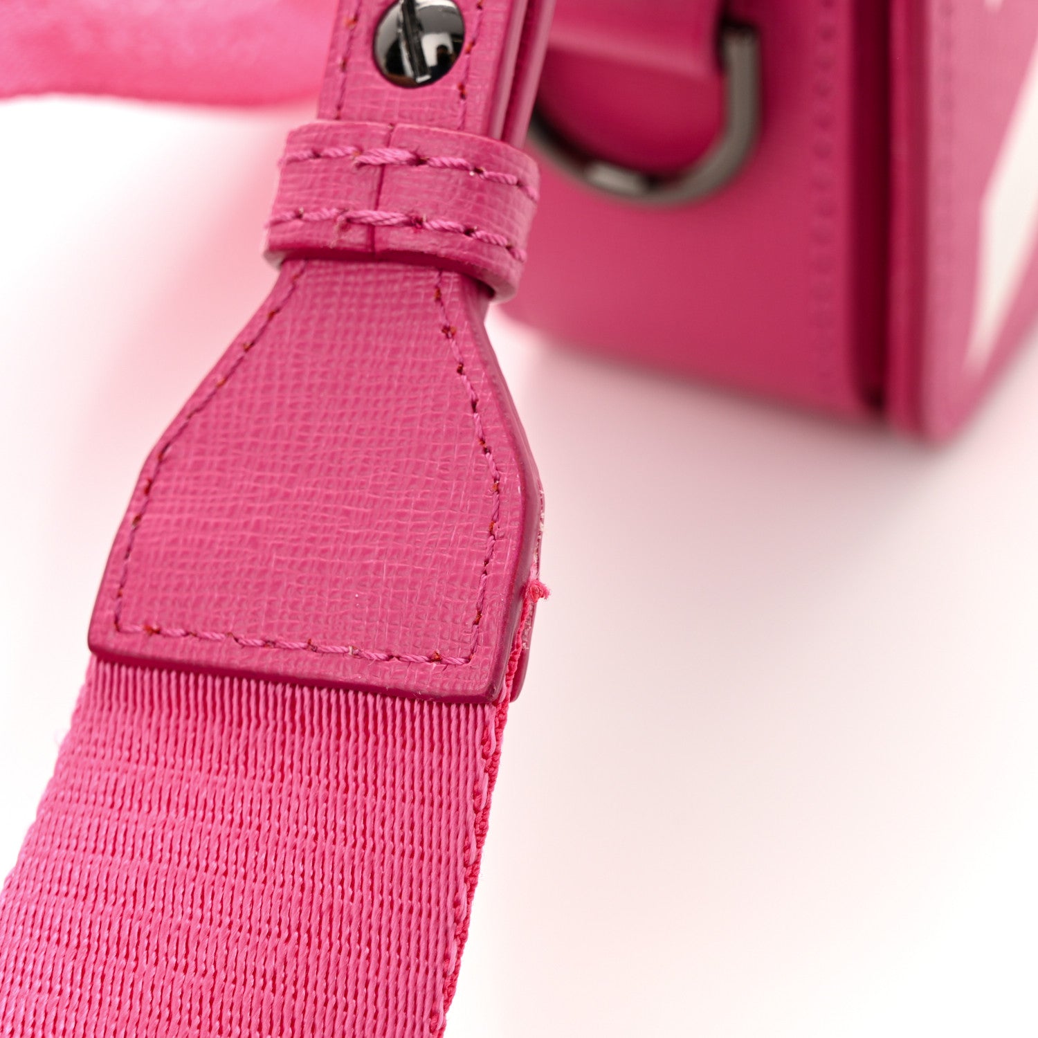 Off-White Saffiano Striped Diag Binder Clip Bag Pink White 13 of 14