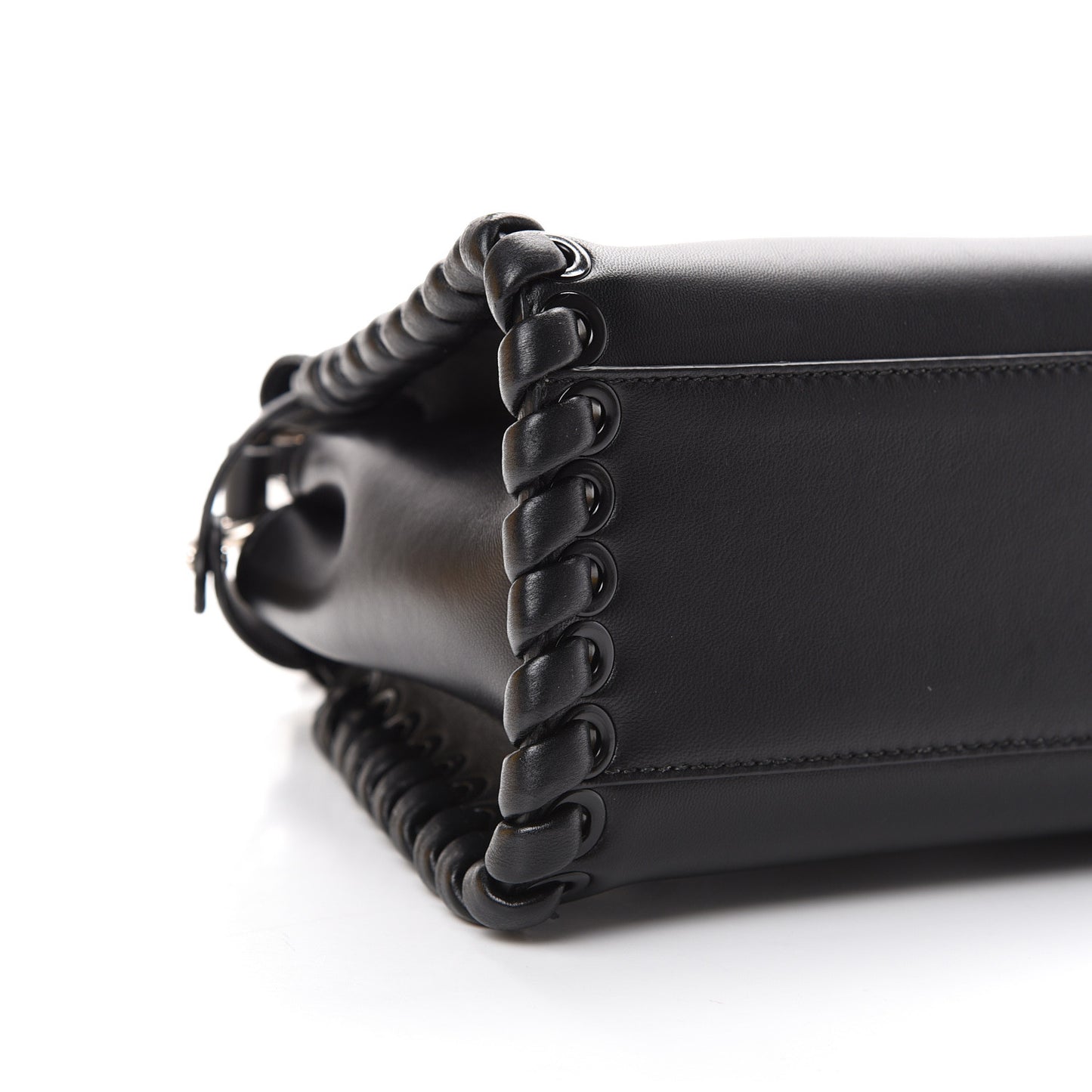 Nappa Lace Up Mini Peekaboo Iconic Satchel Black