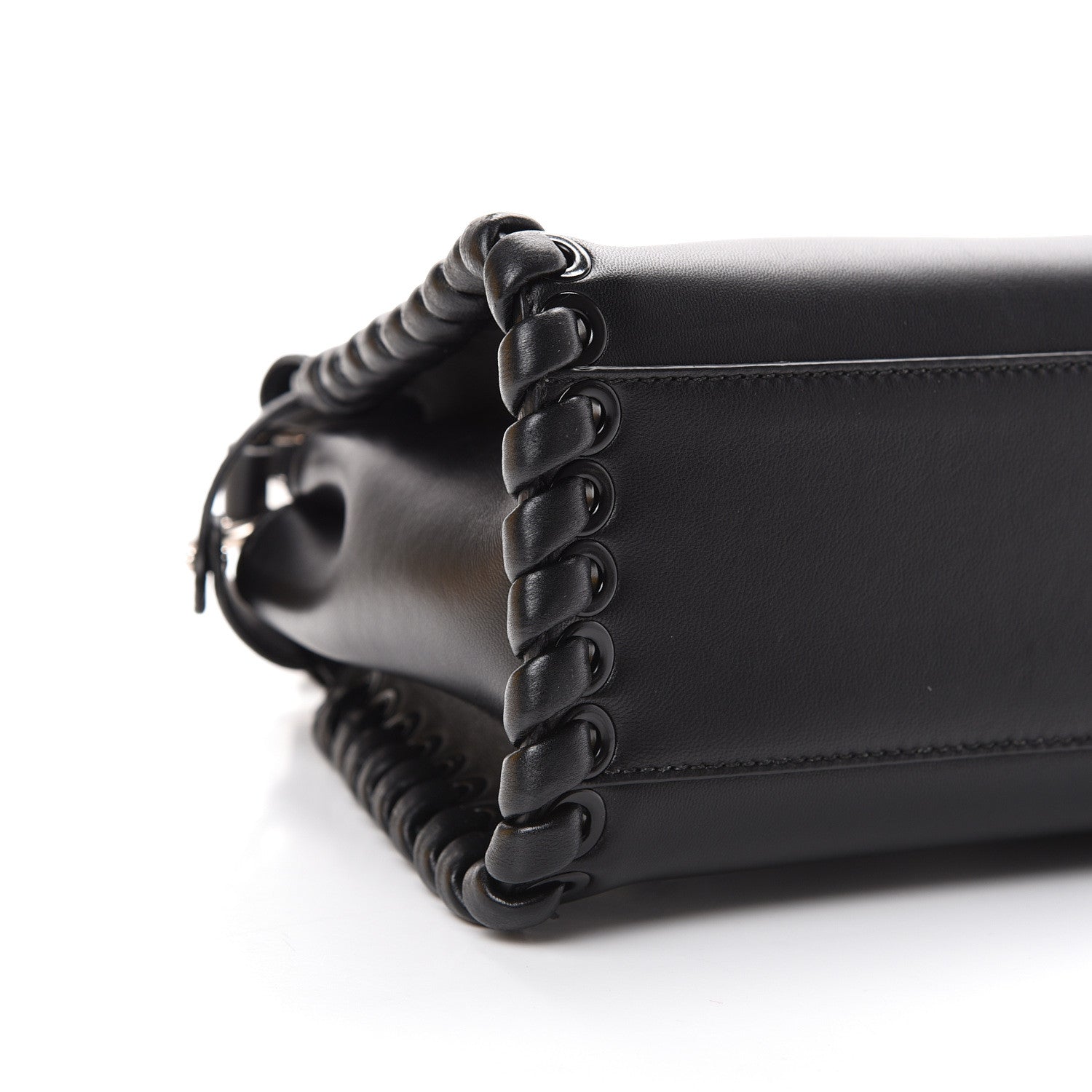 Fendi Nappa Lace Up Mini Peekaboo Iconic Satchel Black 10 of 14