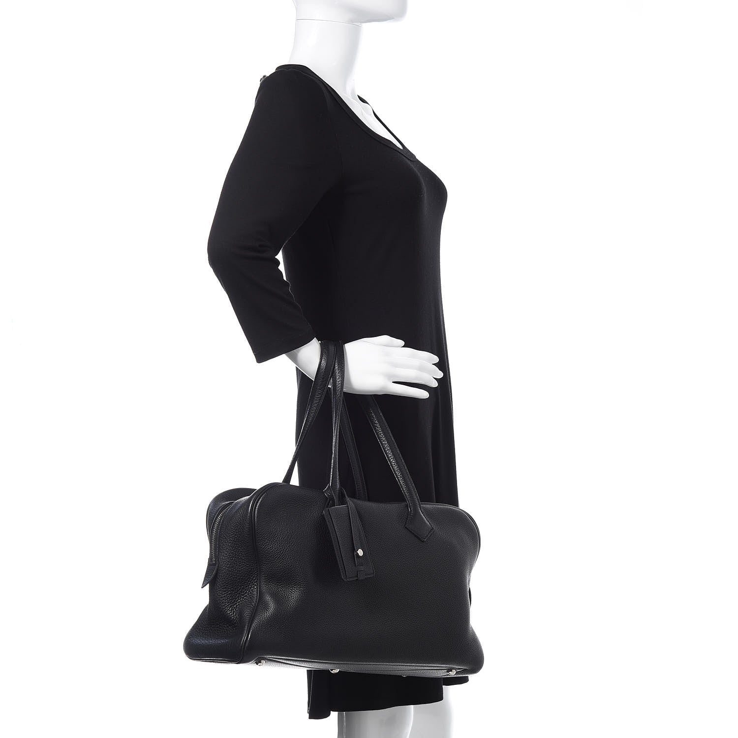 Hermes Taurillon Clemence Victoria II 35 Black 2 of 13