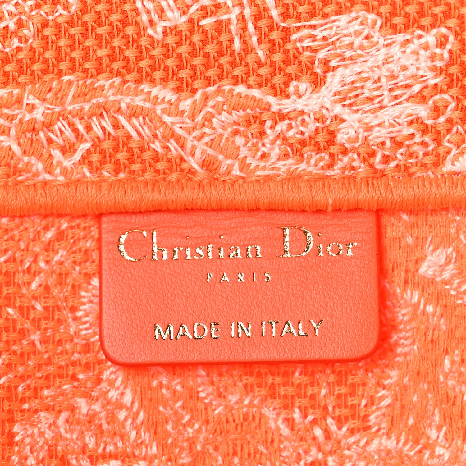 Christian Dior Canvas Embroidered Medium Dioriviera Toile De Jouy Book Tote Orange 6 of 10