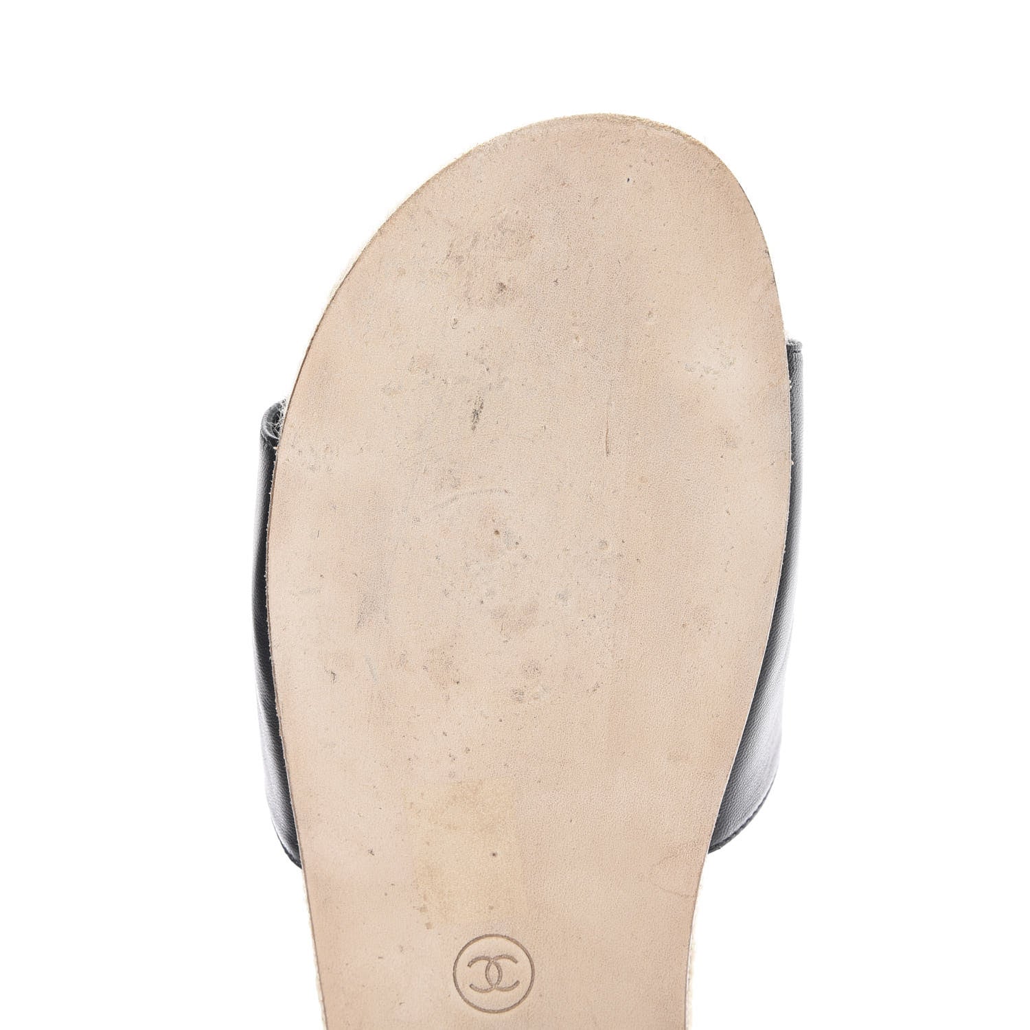 Chanel Lambskin Pearl CC Espadrille Slip On Sandals 39 Black 10 of 11