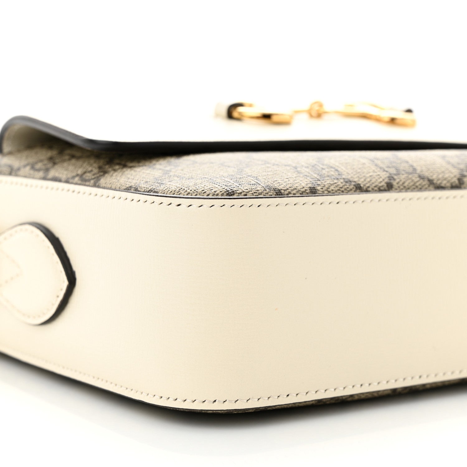 Gucci GG Supreme Monogram Small Horsebit 1955 Shoulder Bag Beige Mystic White 8 of 9