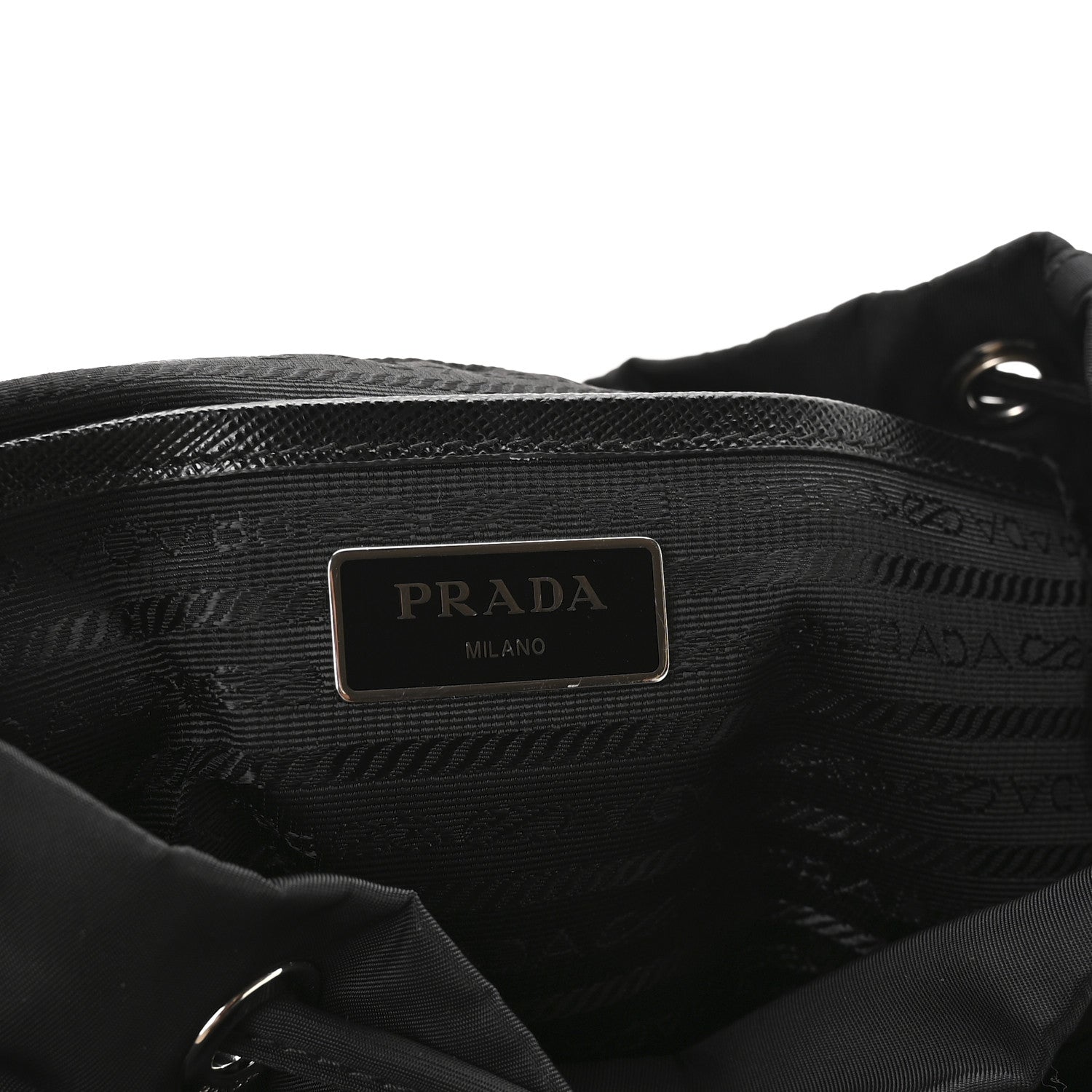 Prada Tessuto Nylon Saffiano Small Backpack Black 6 of 9
