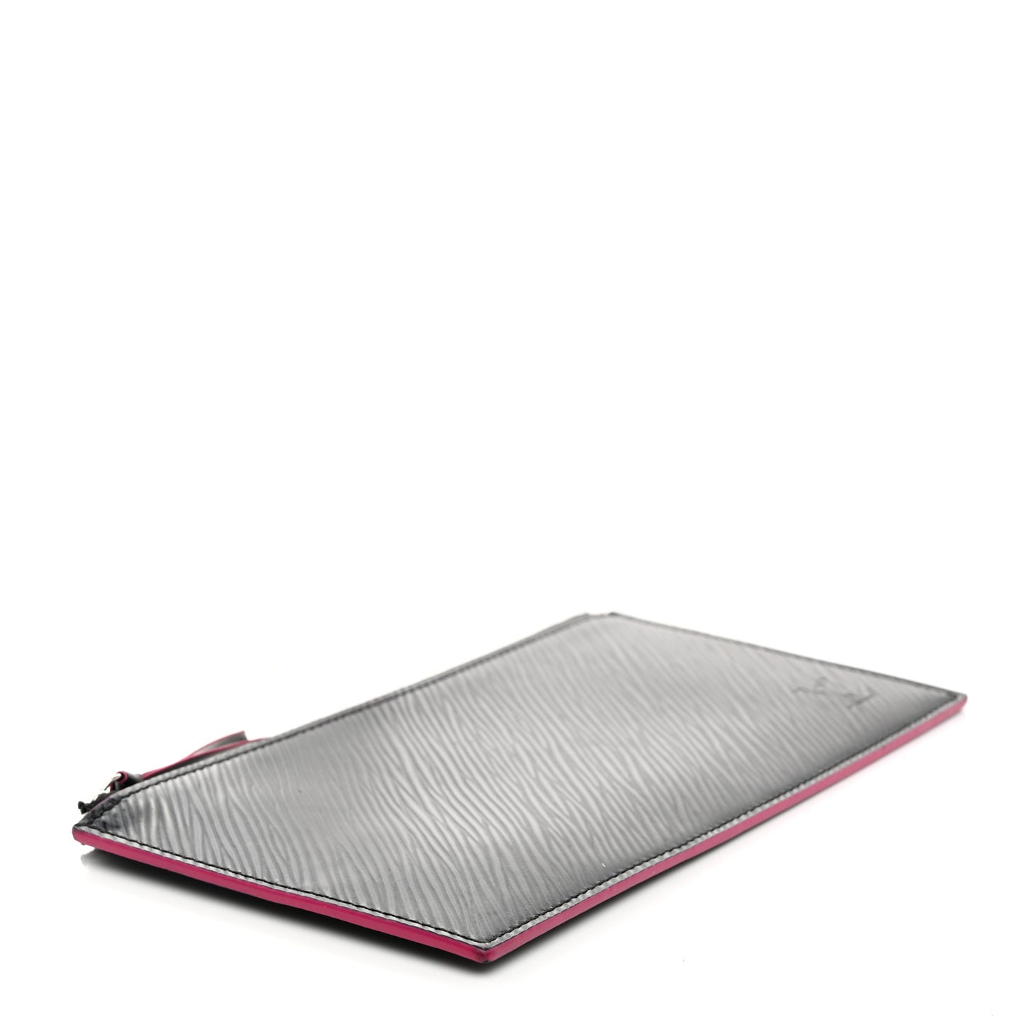 Epi Felicie Chain Wallet Zippered Insert Black Hot Pink
