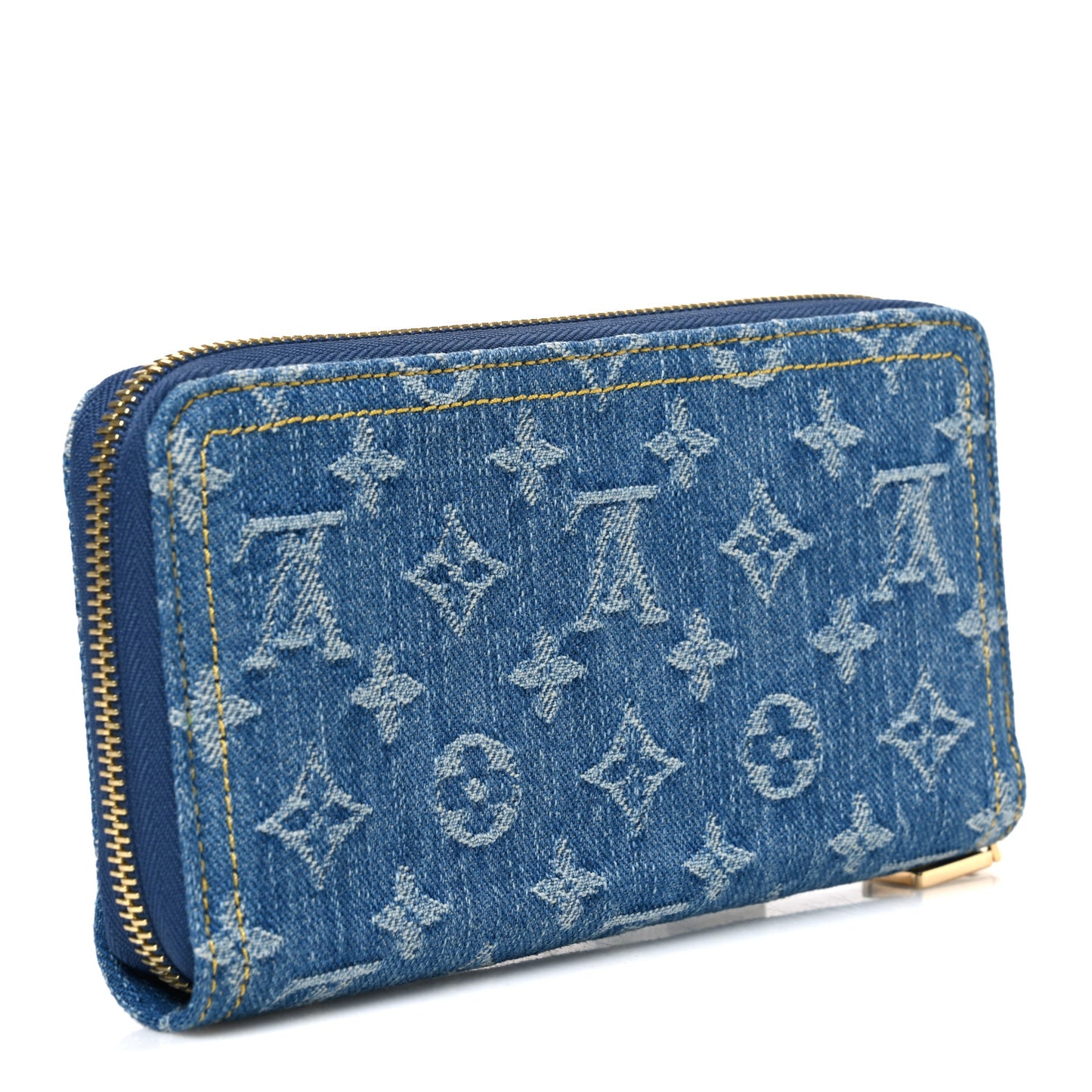 Monogram Denim Zippy Wallet NM Blue