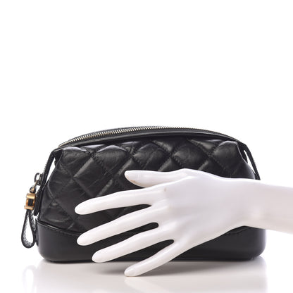 Chanel Aged Calfskin Quilted Gabrielle Cosmetic Case Black 2 of 7