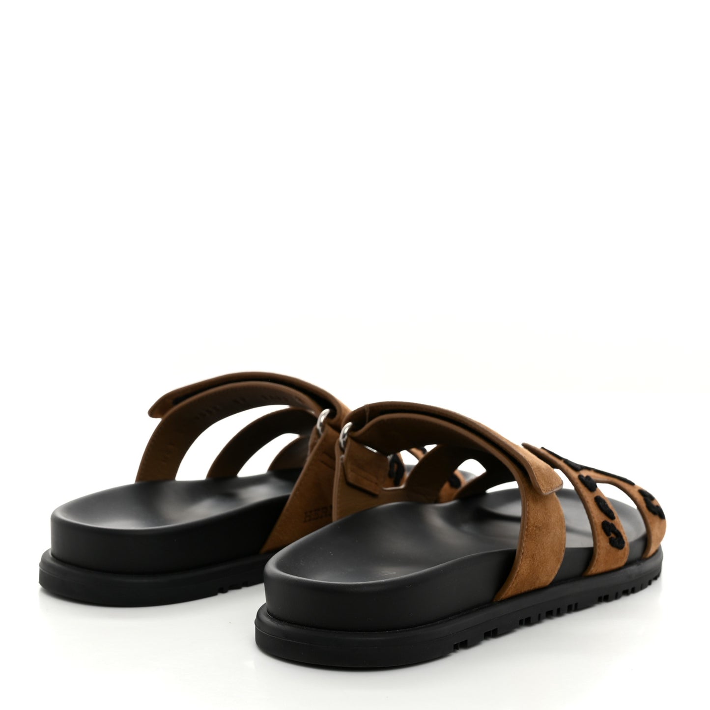 Suede Goatskin Womens Chypre Sandals 37 Brun Fume Black
