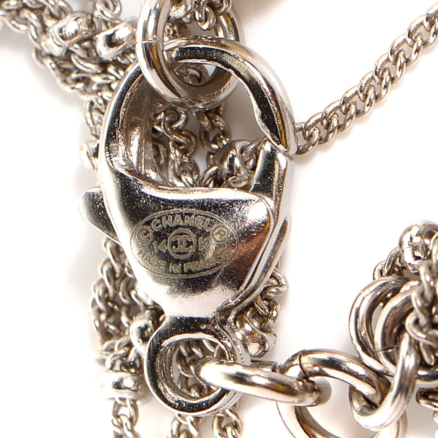 Crystal CC Multi Strand Necklace Silver