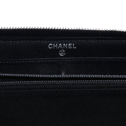 Chanel Patent Quilted Zip Around Wallet Black 7 of 9