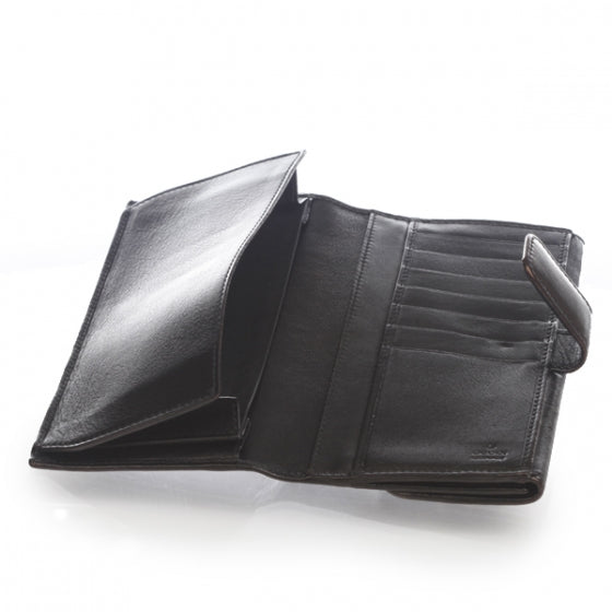 Leather Britt Continental Wallet Black