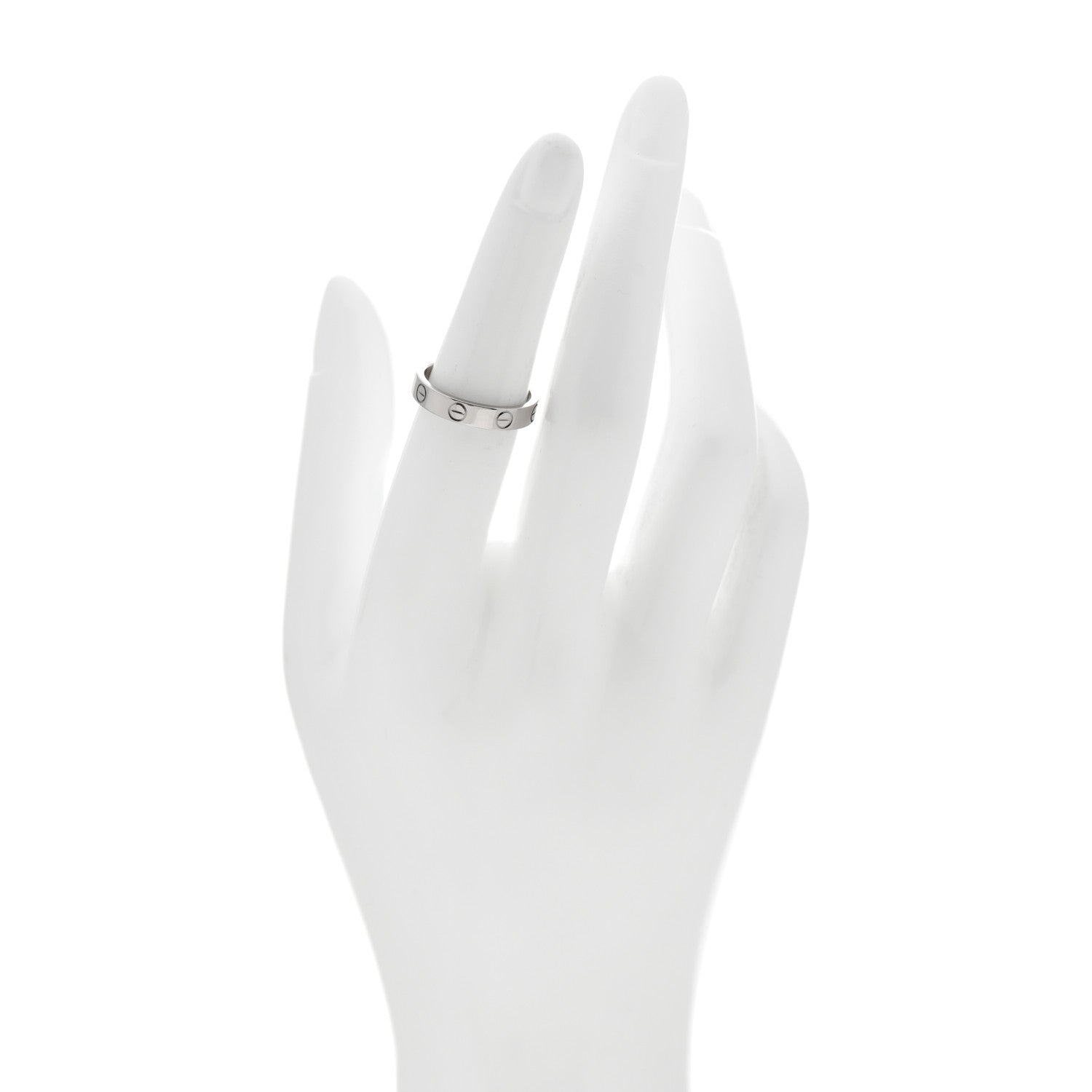 Cartier 18K White Gold 3.5mm LOVE Wedding Band Ring 51 5.75 2 of 5