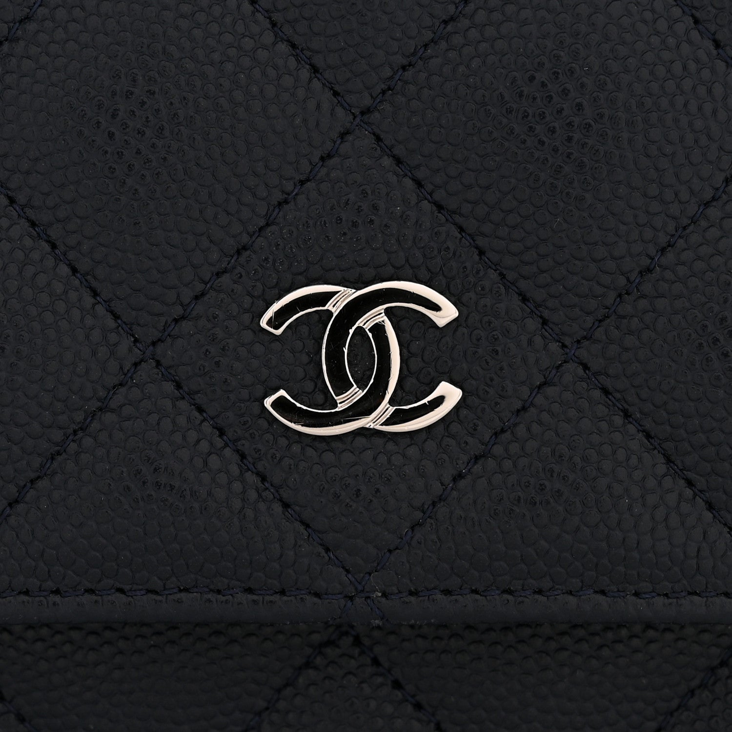 Chanel Caviar Quilted Wallet on Chain WOC Navy Blue 13 of 13