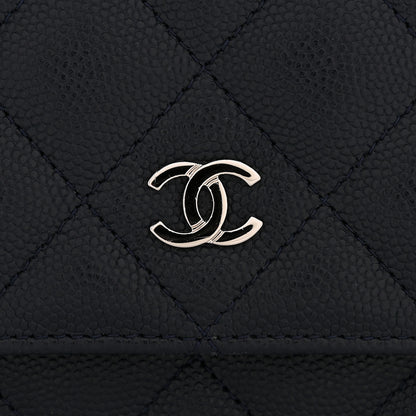 Chanel Caviar Quilted Wallet on Chain WOC Navy Blue 13 of 13