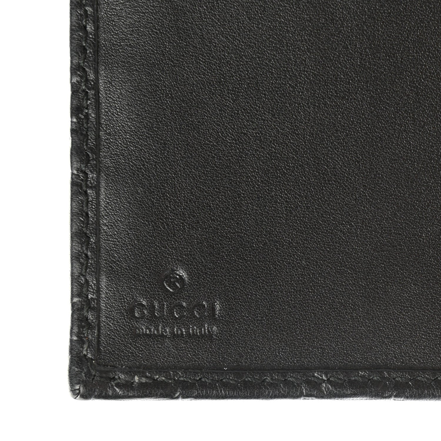 Gucci Guccissima Metal Bar Continental Flap Wallet Black 6 of 7