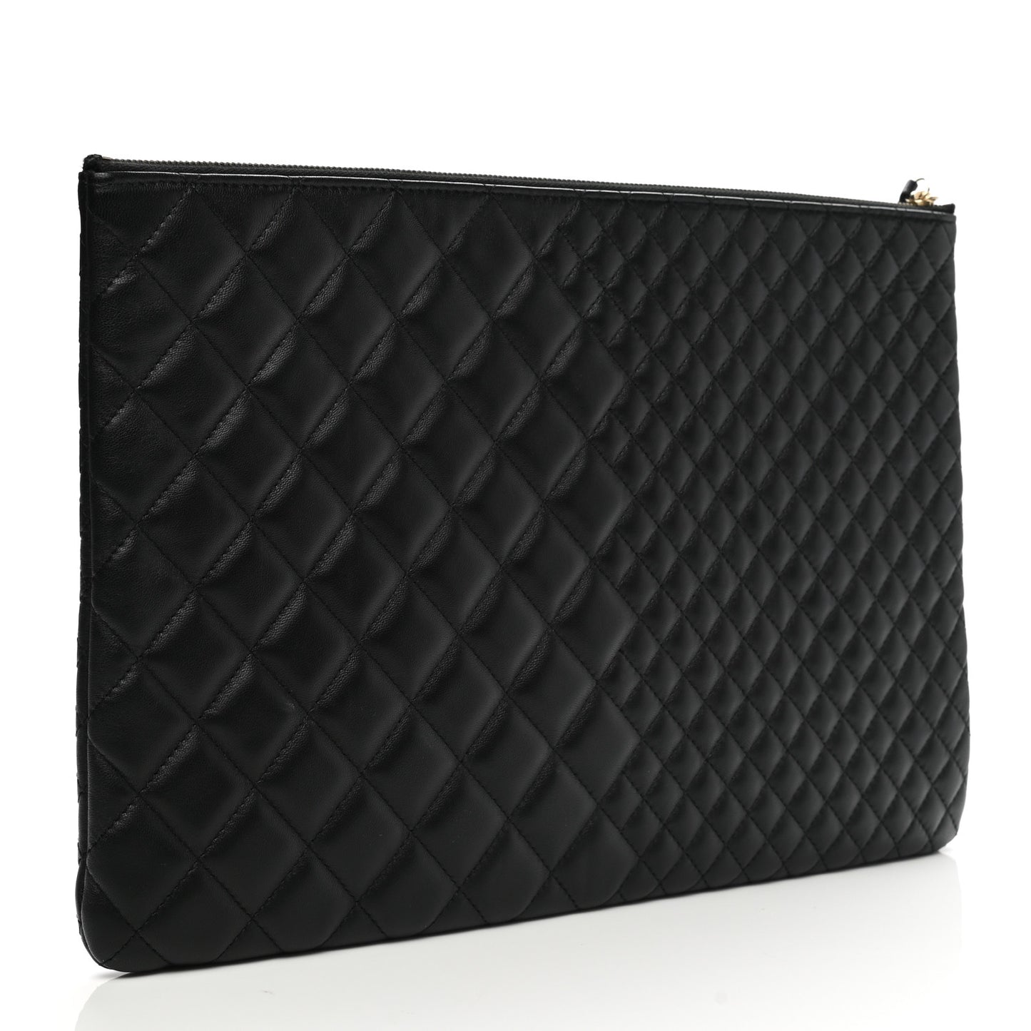 Lambskin Bi Quilted Large Cosmetic Case Black