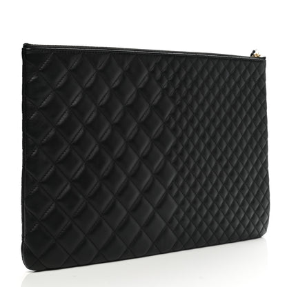 Chanel Lambskin Bi Quilted Large Cosmetic Case Black 3 of 7