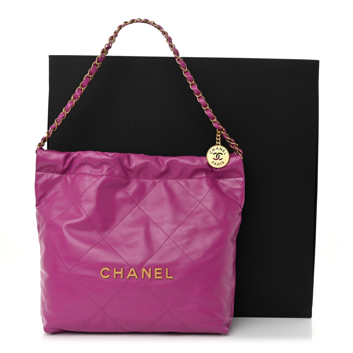 Chanel Shiny Calfskin Quilted Small Chanel 22 Purple 12 of 12