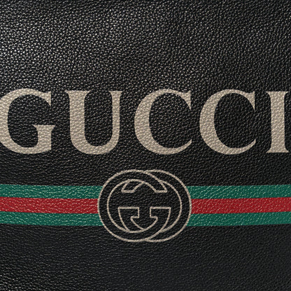 Gucci Pebbled Calfskin Logo Wristlet Black 8 of 10