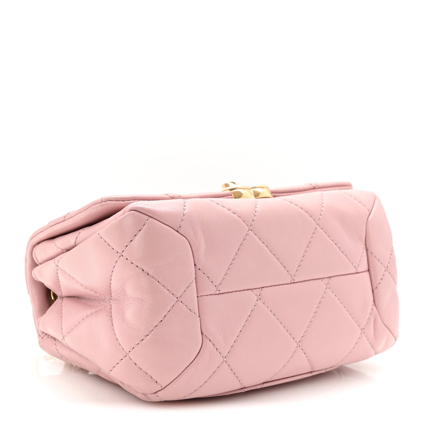 Lambskin Quilted Mini Color Match Flap Light Pink