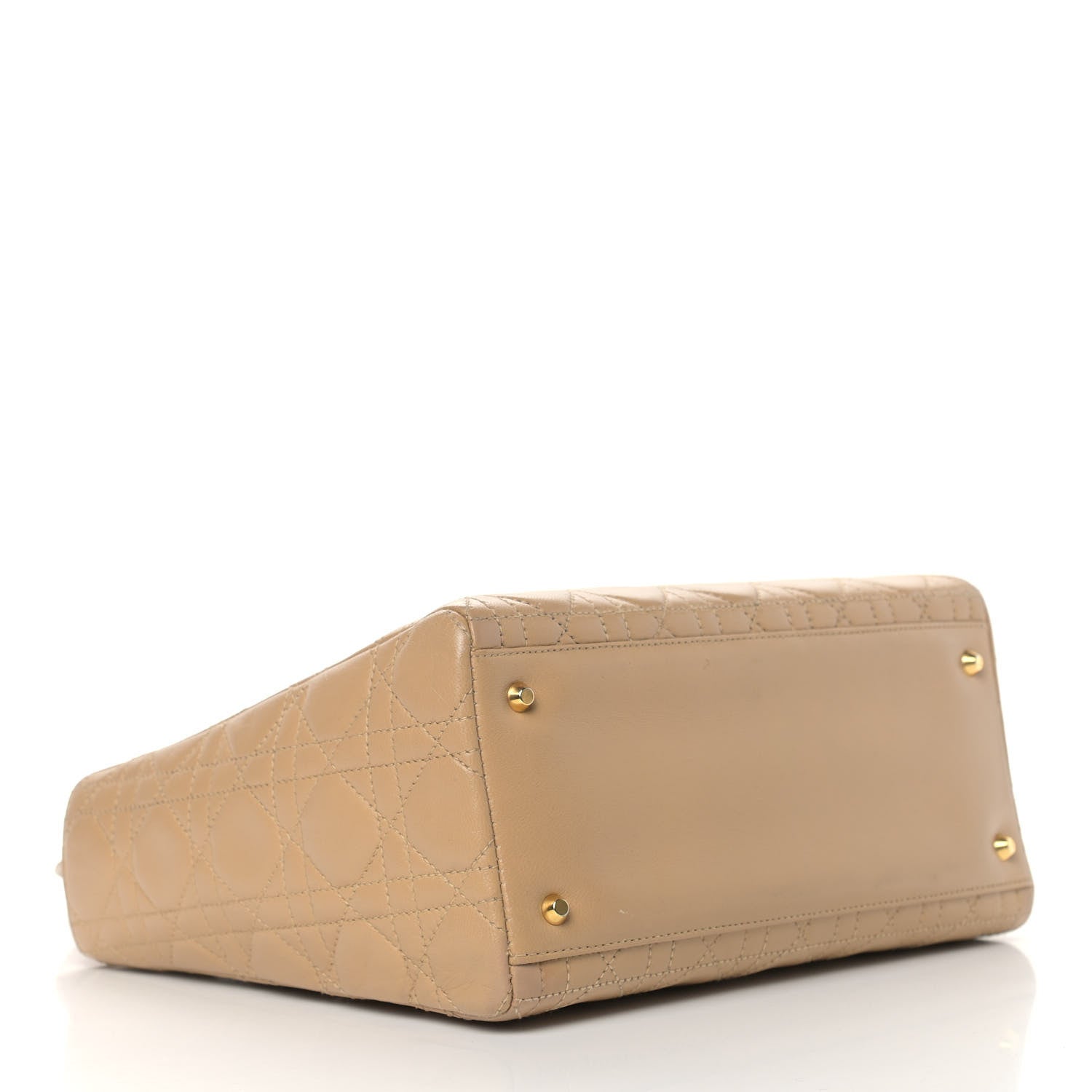 Christian Dior Lambskin Cannage Medium Lady Dior Beige 4 of 9