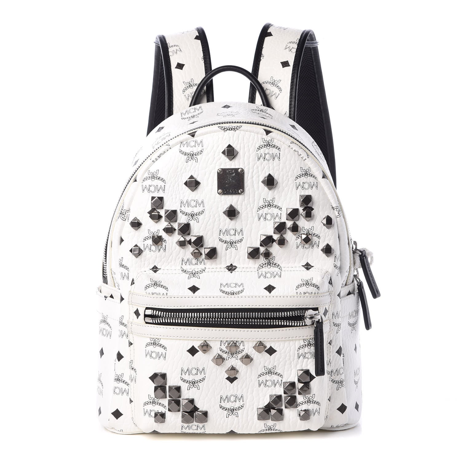 MCM Visetos Studded Small Stark M Backpack White 1 of 7