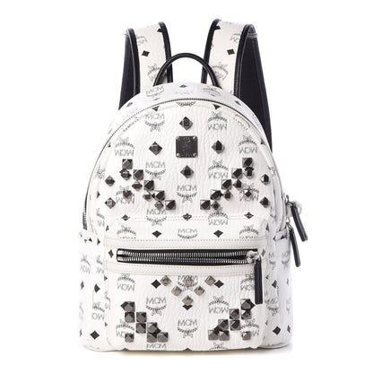 MCM Visetos Studded Small Stark M Backpack White 1 of 7