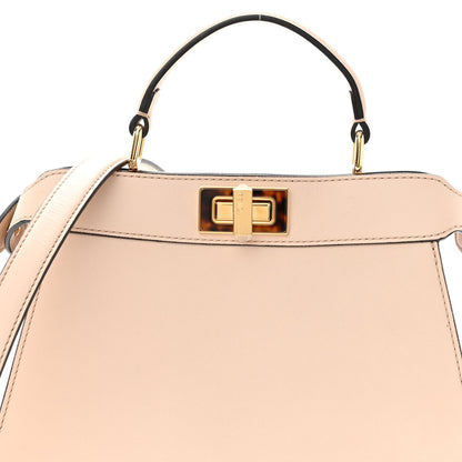 Fendi Vitello Seta Shiny Nappa Plexiglass Small Peekaboo I SEE U Satchel Poudre 7 of 10